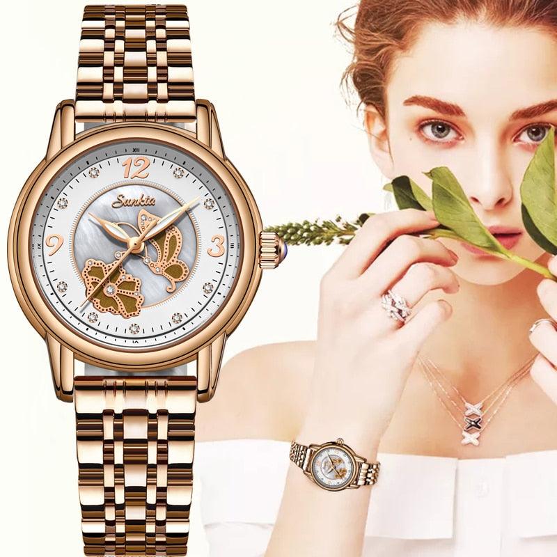 Luxury Brand Quartz Gold Plated Watch - TeresaCollections