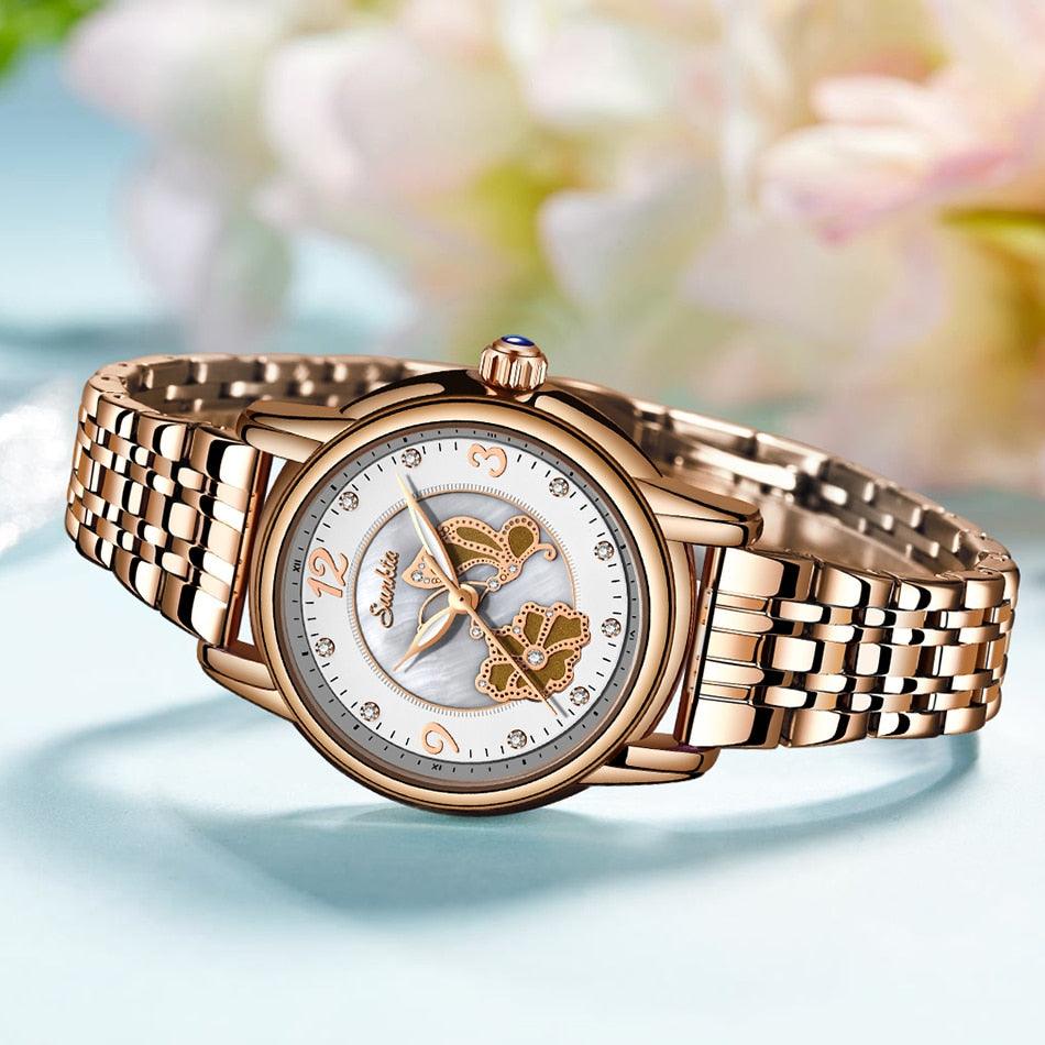 Luxury Brand Quartz Gold Plated Watch - TeresaCollections