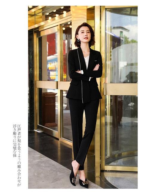 Professional Elegant Blazer Trousers Two-piece set Suits - TeresaCollections