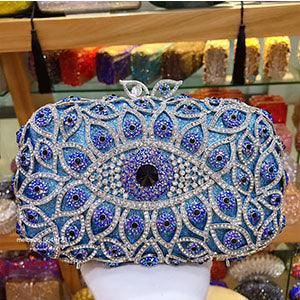 Bird Eye Crystal Evening Bag - TeresaCollections