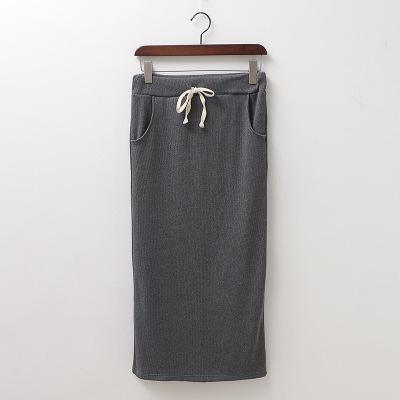 Elastic high waist sexy drawstring thread Screw Slit Skirts - TeresaCollections