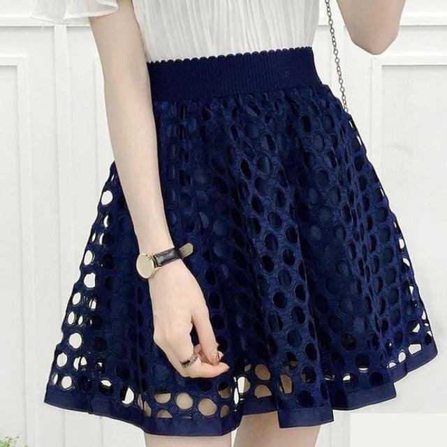 Mesh High Waist Female Mini Puff Skirt - TeresaCollections
