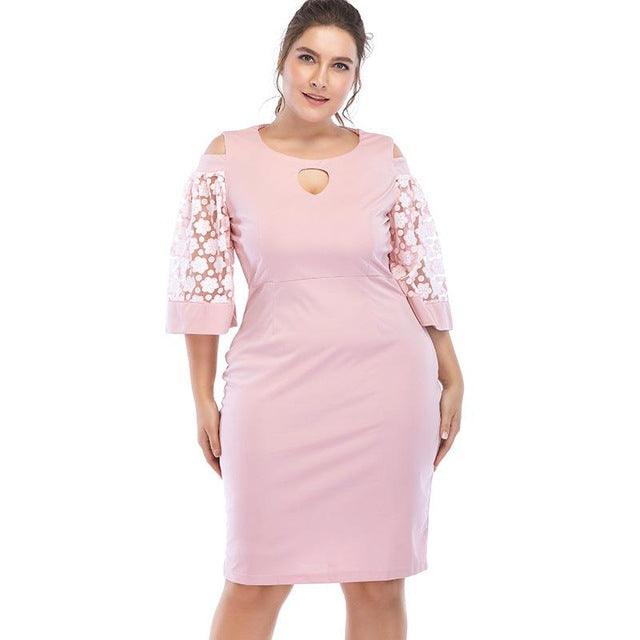 Pink Loose Waist Dress - TeresaCollections