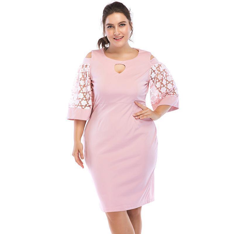 Pink Loose Waist Dress - TeresaCollections