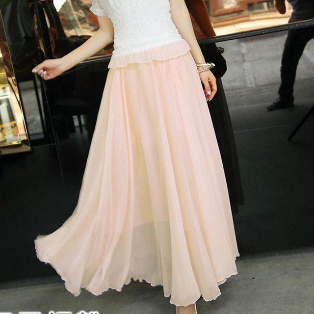 Casual Solid Ankle-length Natural Women Skirts - TeresaCollections