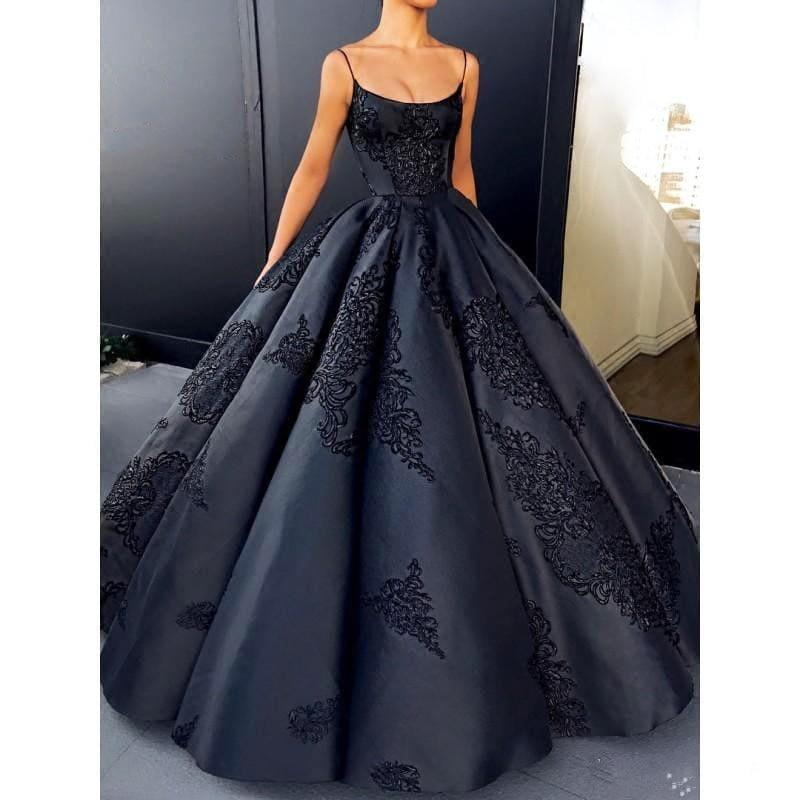 Appliques Pleated Elegant Custom Made Vintage Chic Ball Evening Formal Dress - TeresaCollections