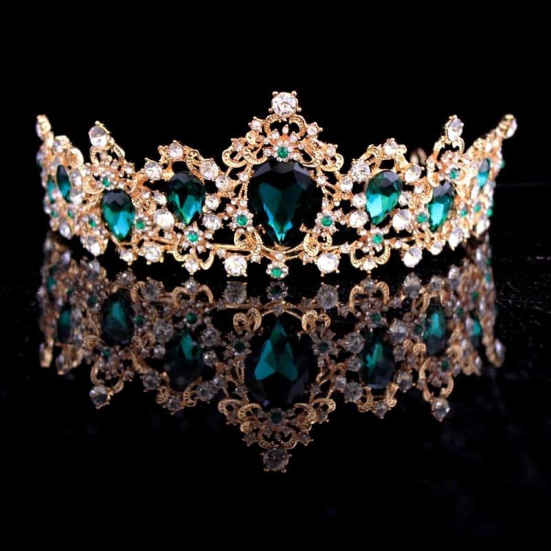 Baroque Crystal Crown Bridal Tiaras Crown Vintage Wedding Hair Accessories - hair clips