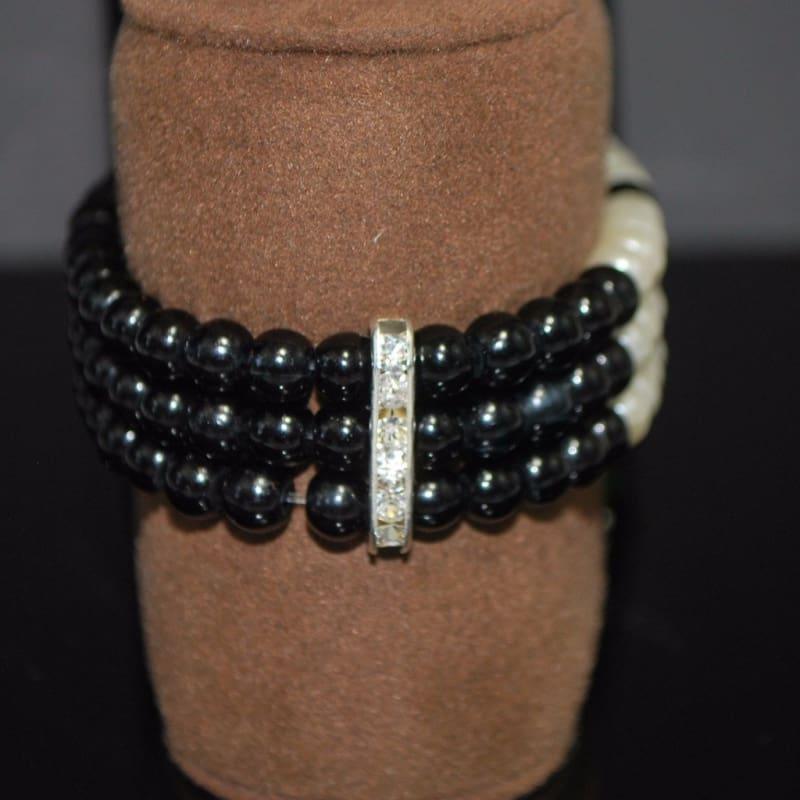 Black and White Colorblock Bracelets - Handmade
