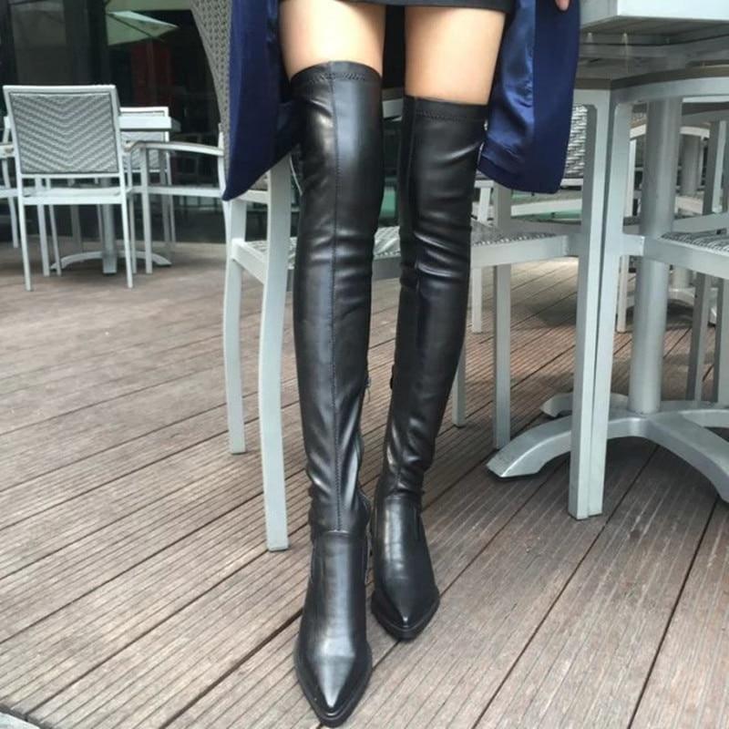 Black Over the Knee Boots Sexy Female Thigh High Boots - Boots