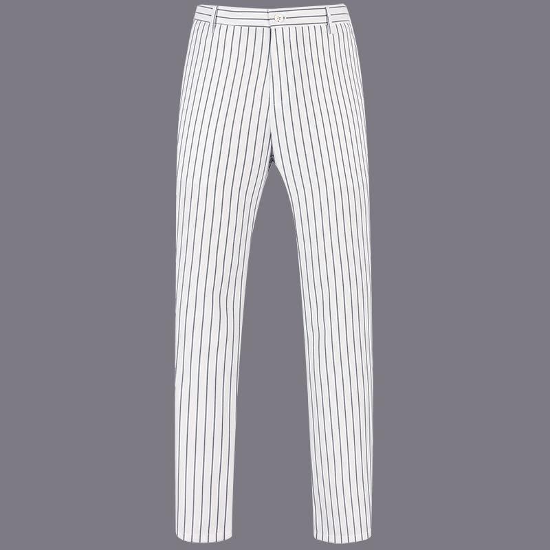 Black White Stripes Men 3 Pieces Mens Suits. - mens suits