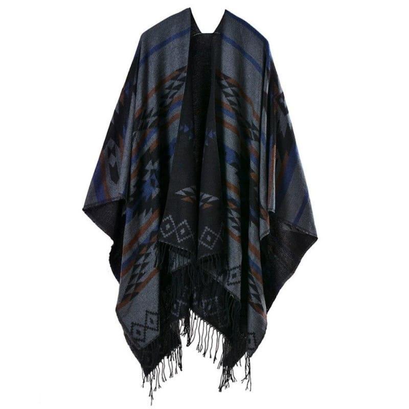 Bohemian Winter Poncho Ethnic Scarf - TeresaCollections