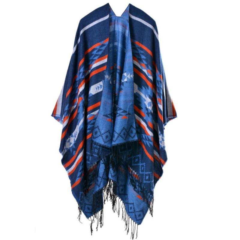 Bohemian Winter Poncho Ethnic Scarf - TeresaCollections