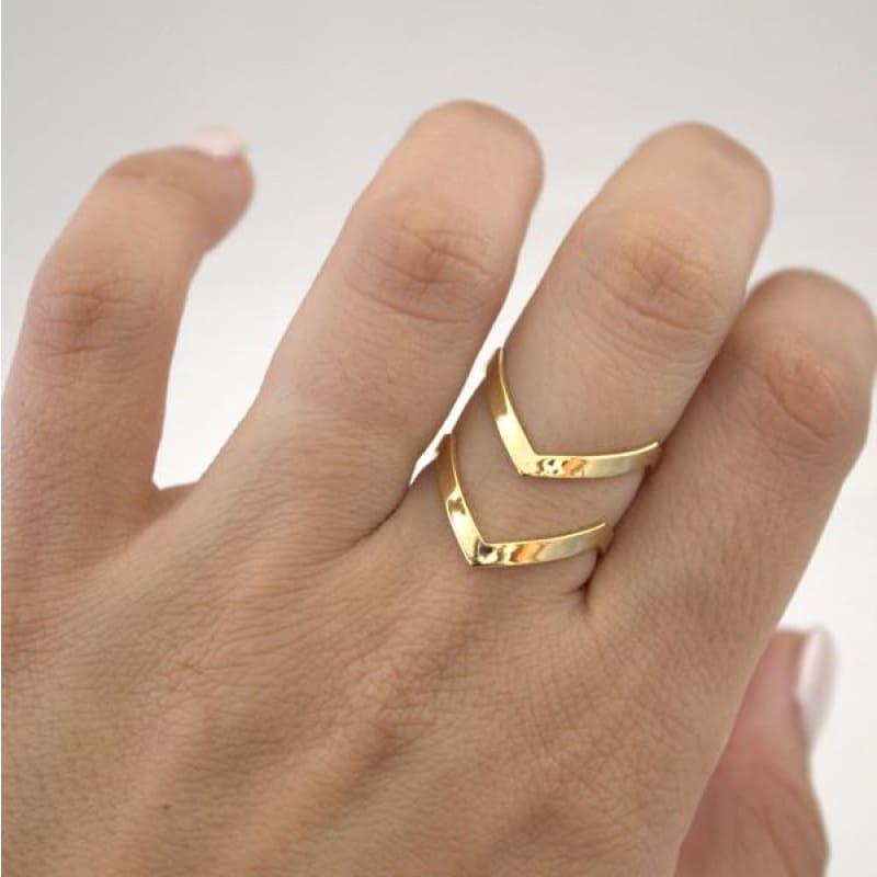 Boho Double V Geometric Women's Rings - TeresaCollections