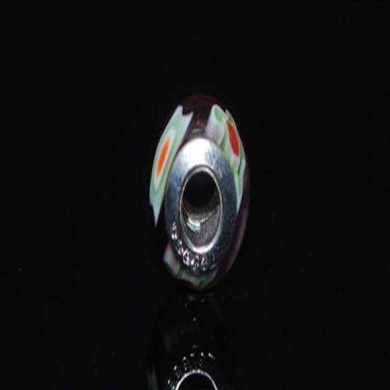 Brown Multicolor Murano Glass Charm Bead. - Charm beads