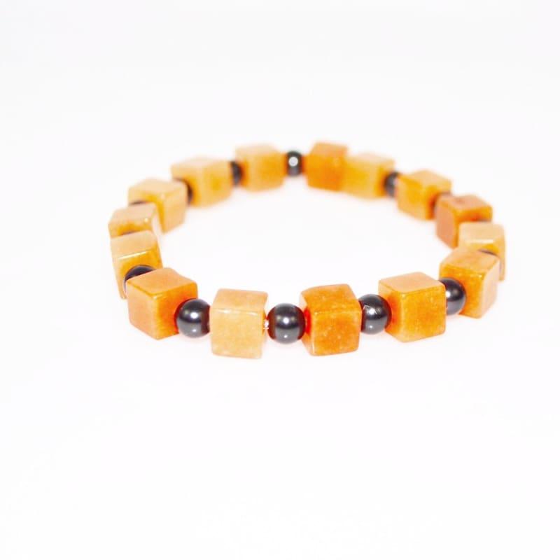 Brown Square Shell Mens Bracelets - Handmade