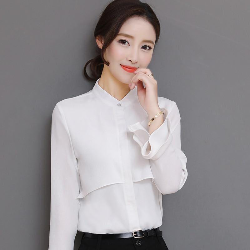 Butterfly Sleeve Chiffon Women Shirts Blouse - TeresaCollections