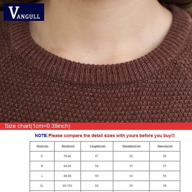 Casual Pullover Long Sleeve Knitted Sweater - women Sweater