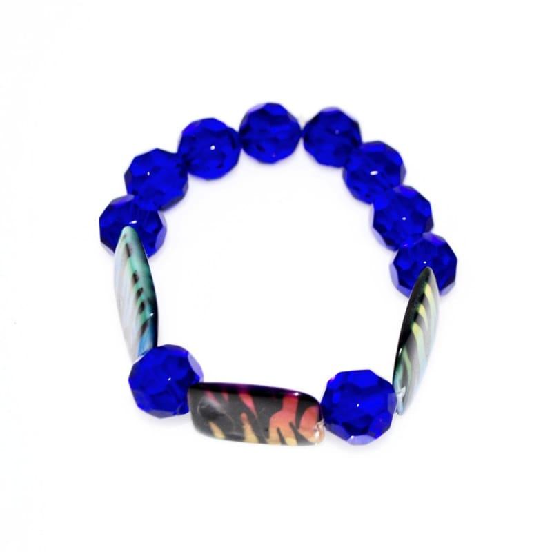 Chunky Blue Animal Prints Beaded Women's Bracelets - TeresaCollections