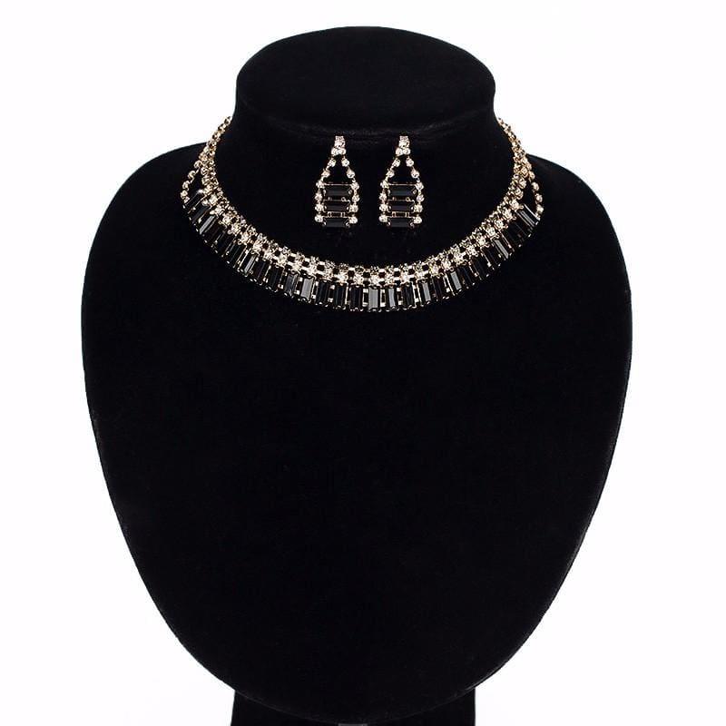 Chunky Chain Statement Choker With Earrings