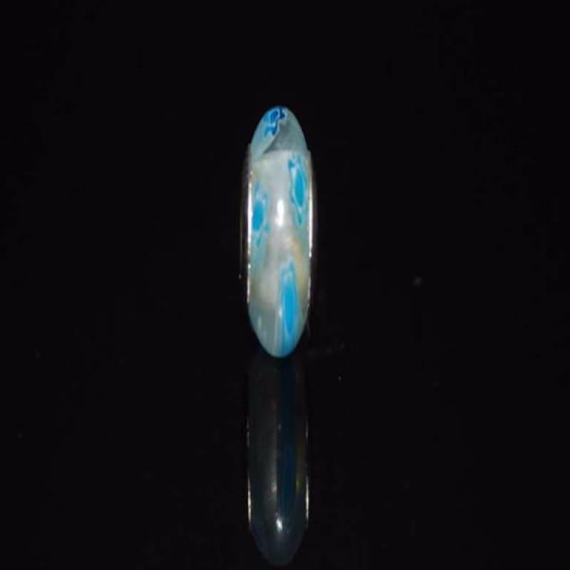 Clear Blue Petals Murano Glass Charm Bead - Charm beads