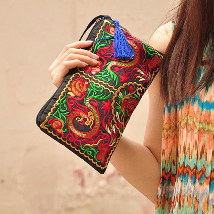 National Canvas Fashion Wallet Zipper bag - TeresaCollections