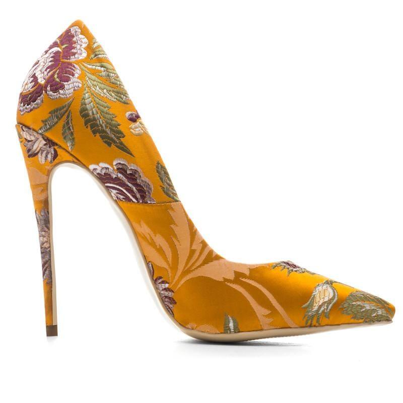 Colorful Embroidery Pumps Stiletto - Pumps