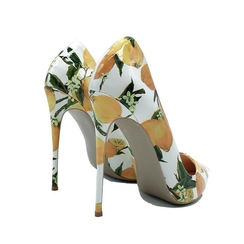Colorful Floral Printed Stiletto Sexy High Heels Shallow Classical Pointed Toe Pumps - Pumps
