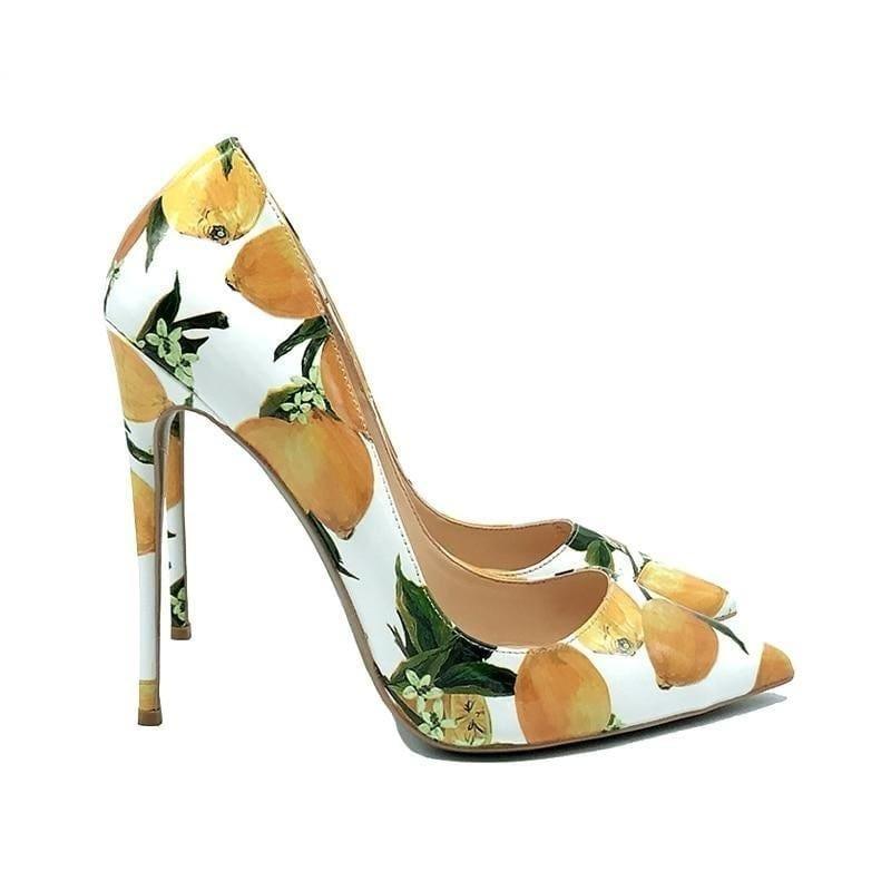 Colorful Floral Printed Stiletto Sexy High Heels Shallow Classical Pointed Toe Pumps - Pumps