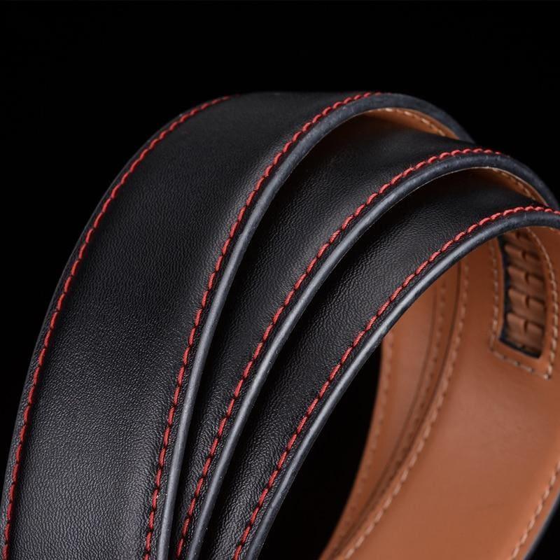 Cowhide Genuine Leather Automatic Buckle Belts Black Business Formal Belt - belts