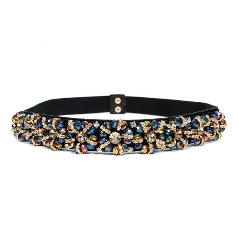 Crystal Elastic Waistband Female Women accessories Belt - elastic 63cm - Belt