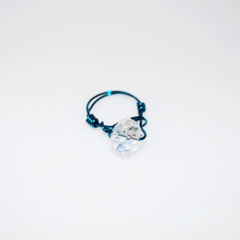 Crystal Handcrafted Womens Ring - 6 / Blue - Handmade