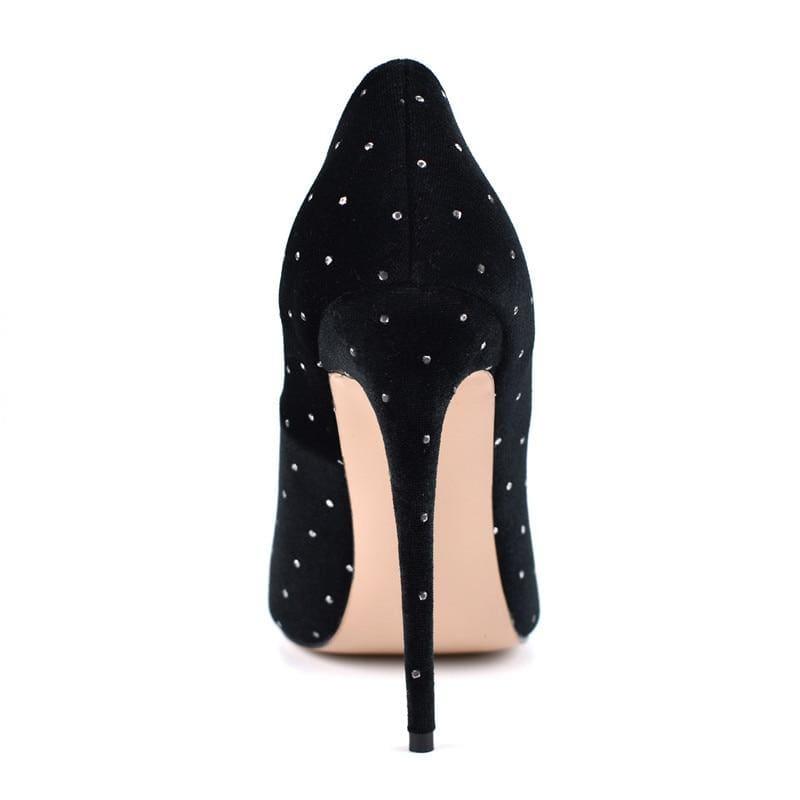 Crystal Studded Stilettos Printed Toe Evening Pumps - Pumps