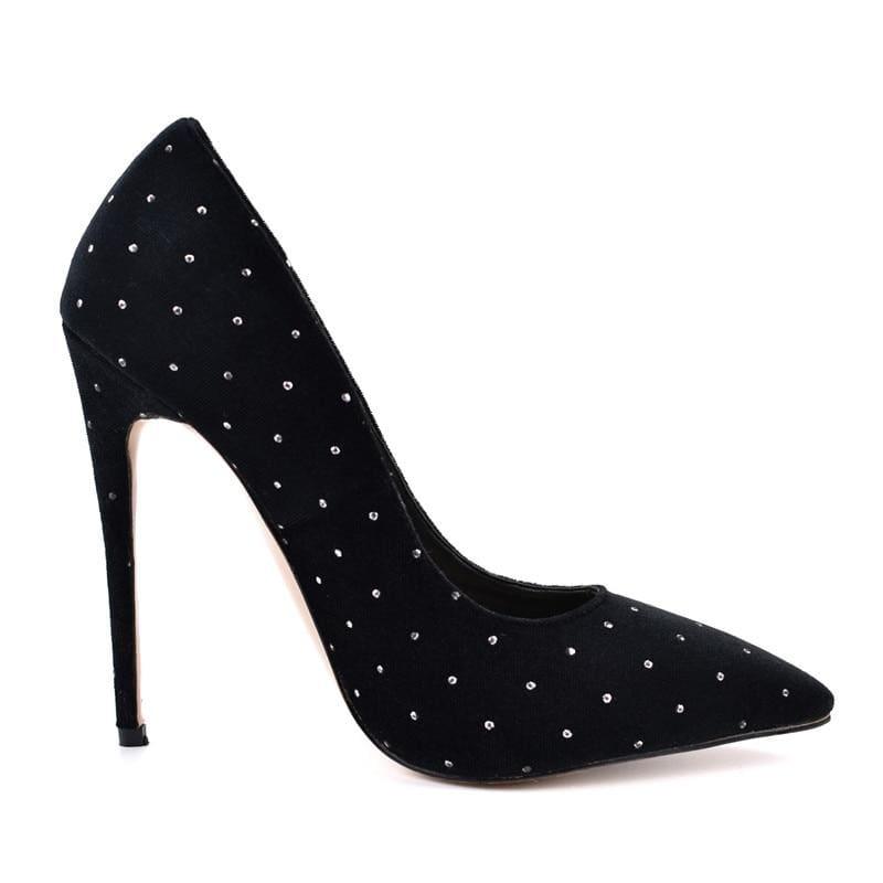 Crystal Studded Stilettos Printed Toe Evening Pumps - Pumps