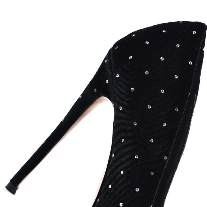 Crystal Studded Stilettos Printed Toe Evening Pumps - Pumps