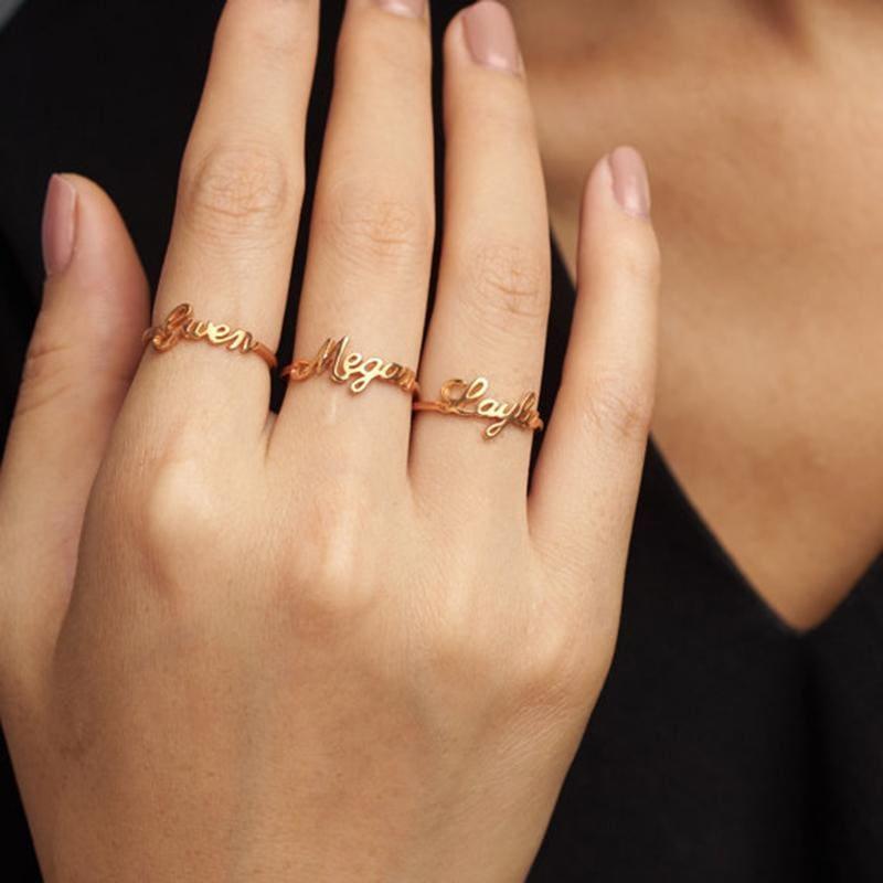 Dainty Custom Personalized Handwriting Signature Rings - TeresaCollections
