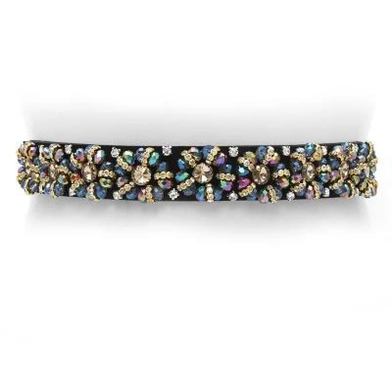 Designer Luxury Crystal Elastic with rhinestone Elegant Belt - c1 / 65cm - Belt