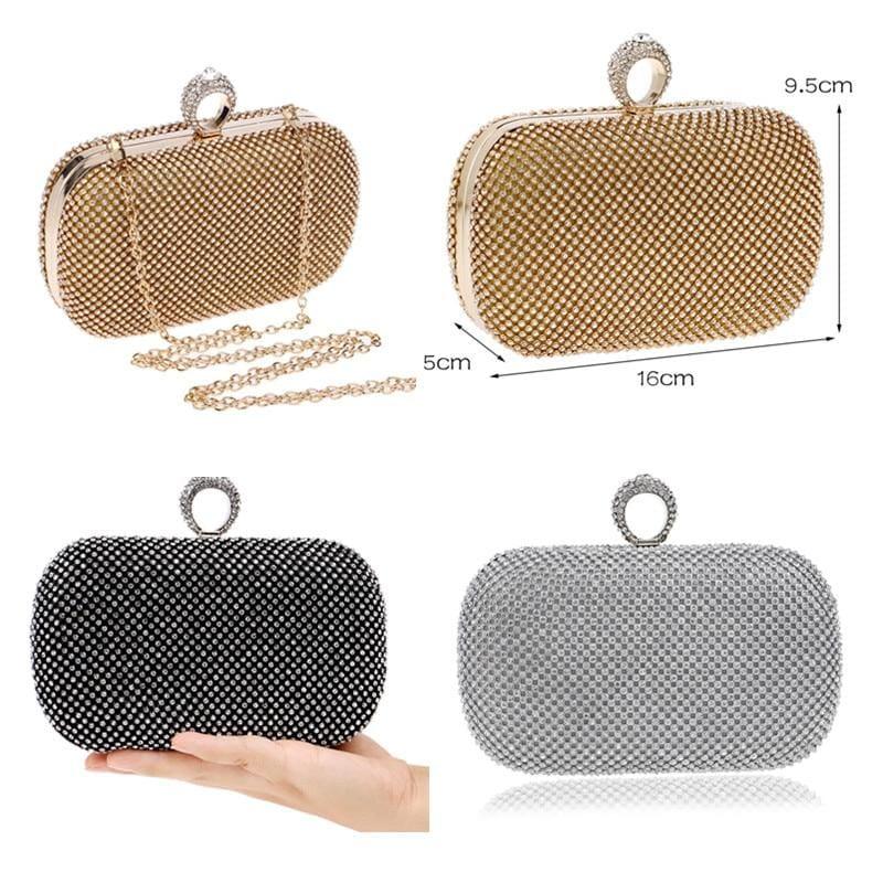 Diamond-Studded Evening Clutch Bag - Clutch