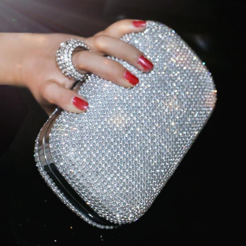 Diamond-Studded Evening Clutch Bag - TeresaCollections