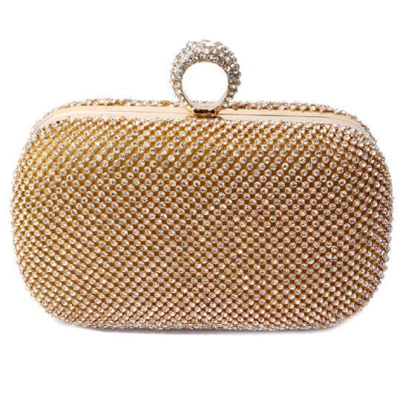 Diamond-Studded Evening Clutch Bag - YM1000Gold - Clutch