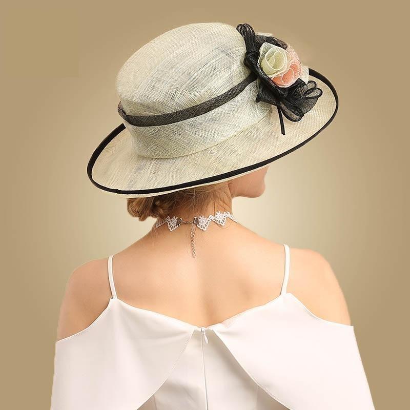 Duchess Fascinator Kentucky Derby Elegant Wide Brim Fedoras - TeresaCollections