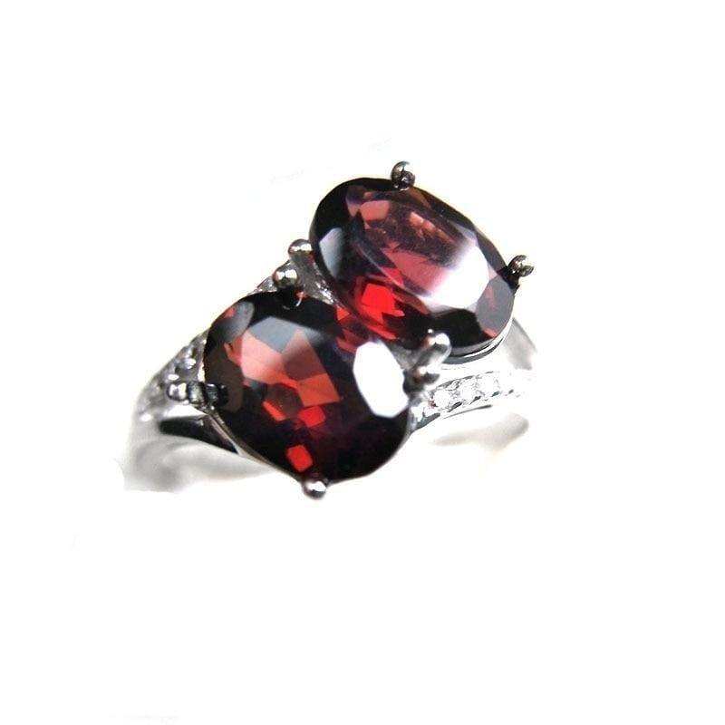 Elegant 3ct Garnet Oval cut 6*8mm Gemstone Ring - rings