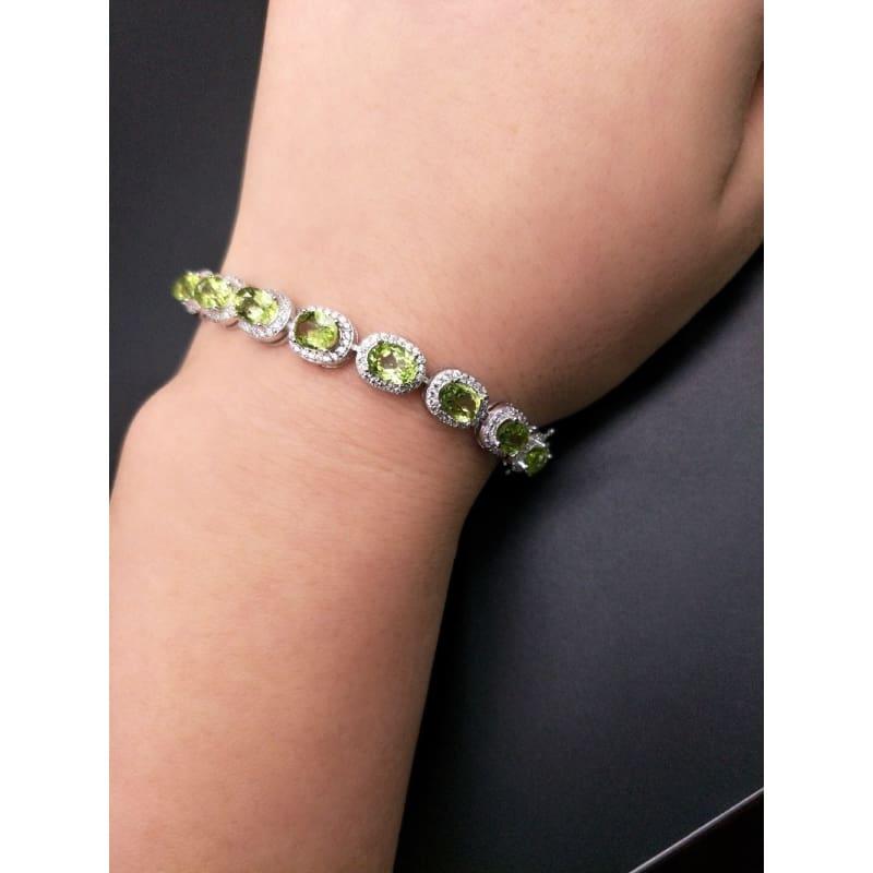 Elegant 925 Sterling SilverGemstone Bracelet - bracelets