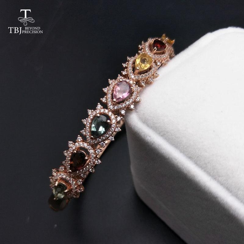 Elegant Colorful Tourmaline 3.5ct Gemstone Bangle - bangle