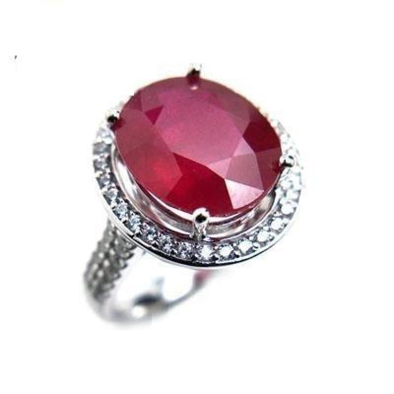 Elegant Engagement Ring with Natural Ruby 925 sterling Silver Gemstone RING - 6 / Ruby - RINGS