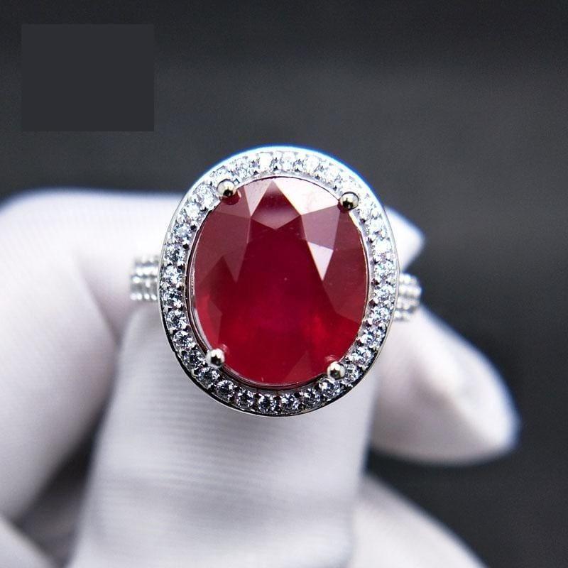 Elegant Engagement Ring with Natural Ruby 925 sterling Silver Gemstone RING - RINGS