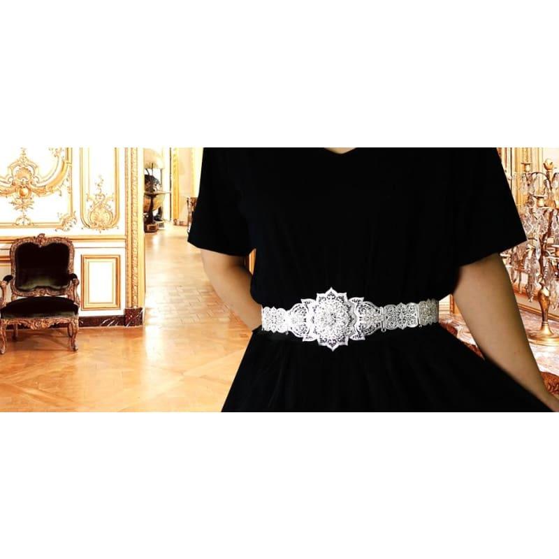 Elegant Luxury Gold Color Women Metal Waistband Jewelry Long Adjustable Chain Belt - Belt