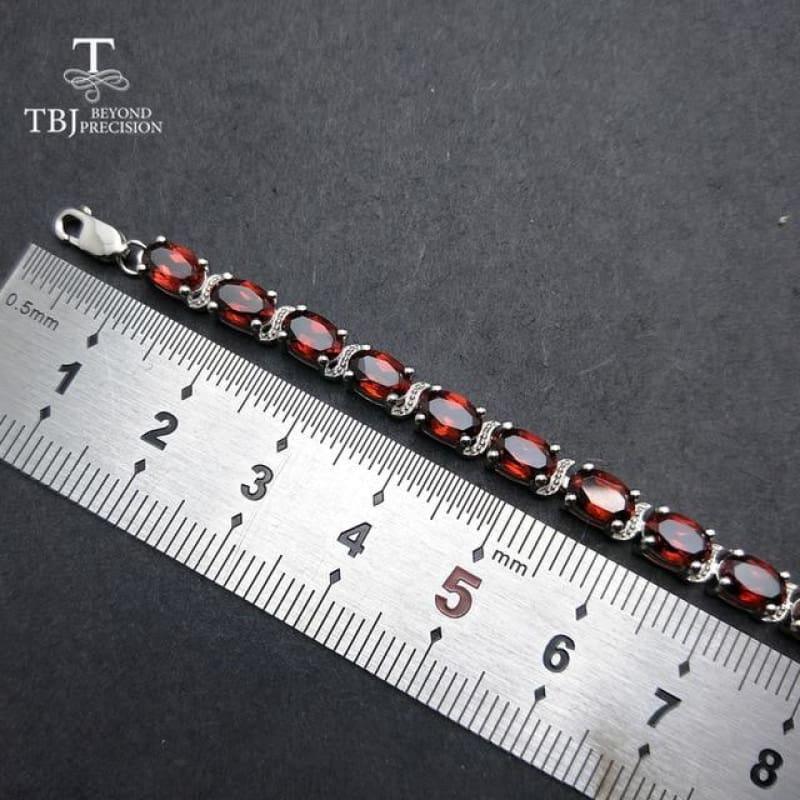 Elegant Natural Garnet in 925 Sterling silver fine jewelry Bracelets - garnet / 22cm - Bracelets