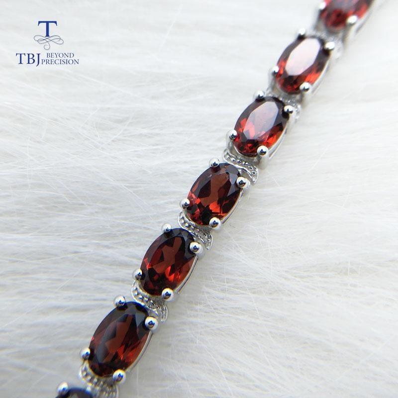 Elegant Natural Garnet in 925 Sterling silver fine jewelry Bracelets - Bracelets