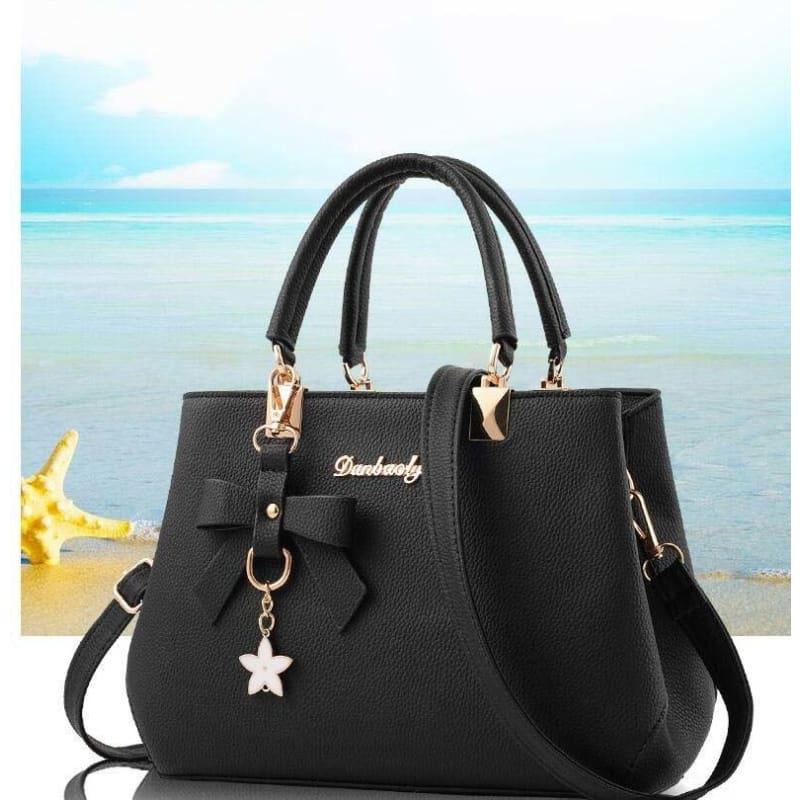 Elegant Shoulder Bag Women Designer Luxury HandBag - black - HandBag