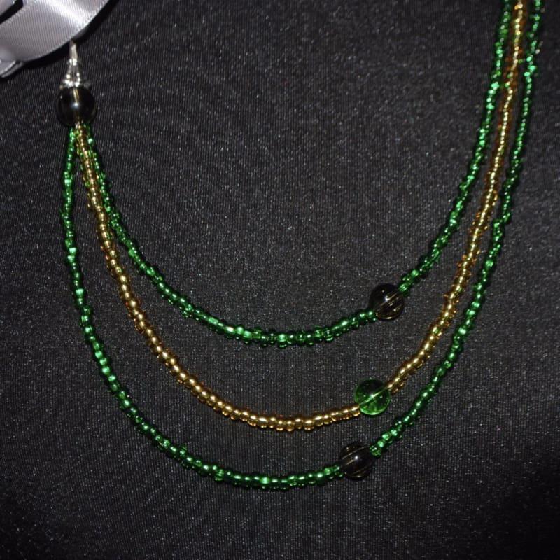 Emerald and Gold Boho Necklace - TeresaCollections